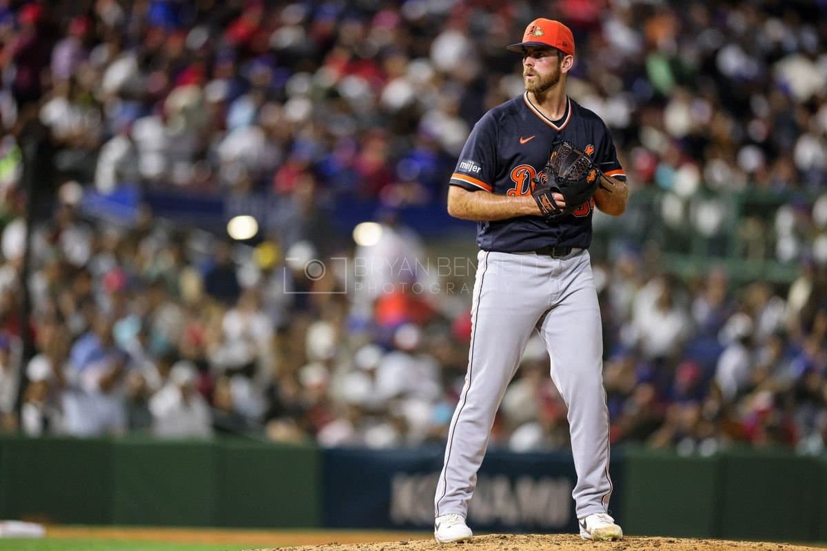 SANTO DOMINGO, DOMINICAN REPUBLIC - MARCH 03: Bryan Sammons #64 of the Detroit Tigers pitches during an exhibition game against the Dominican Republic at Estadio Quisqueya on March 03, 2026 in Santo Domingo, Dominican Republic. (Photo by Bryan Bennett/Getty Images)