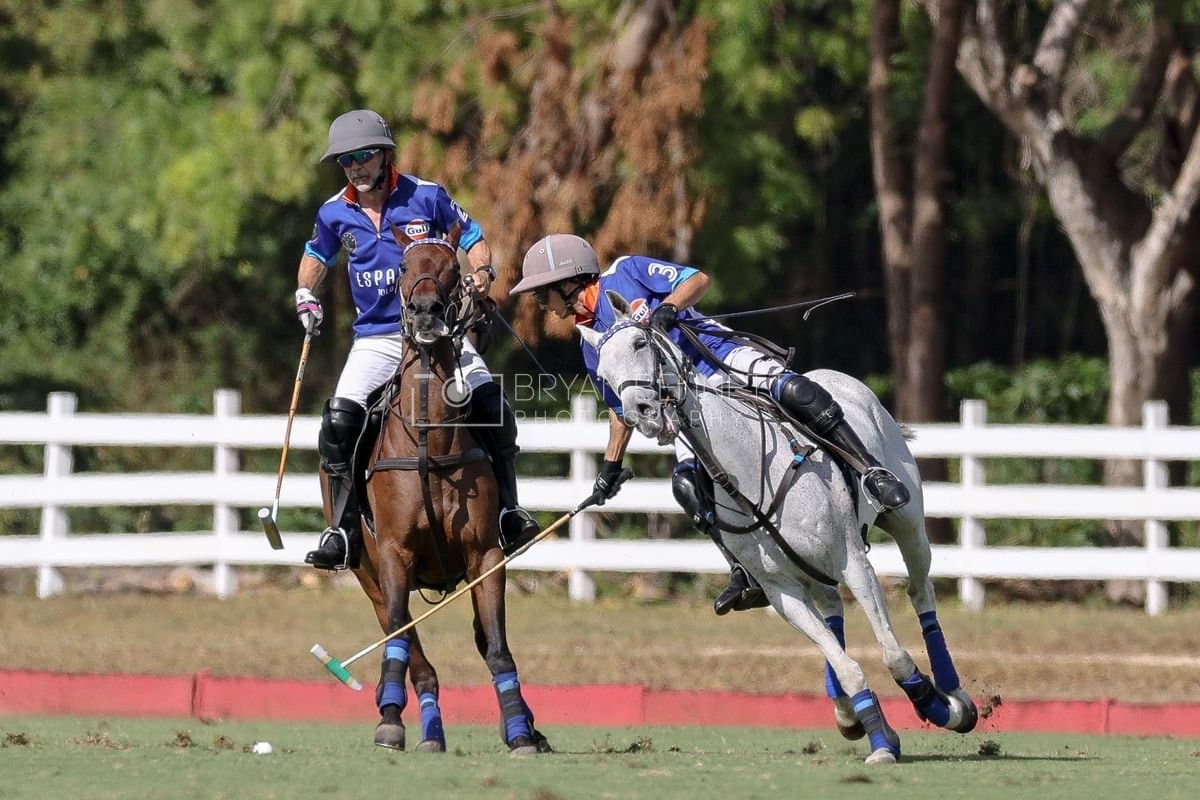 La Romanza 3J and La Espada Gulf play polo during the Copa Britanica at Casa de Campo Polo Club in La Romana, Dominican Republic on March 6, 2026. (Photos by Bryan Bennett)