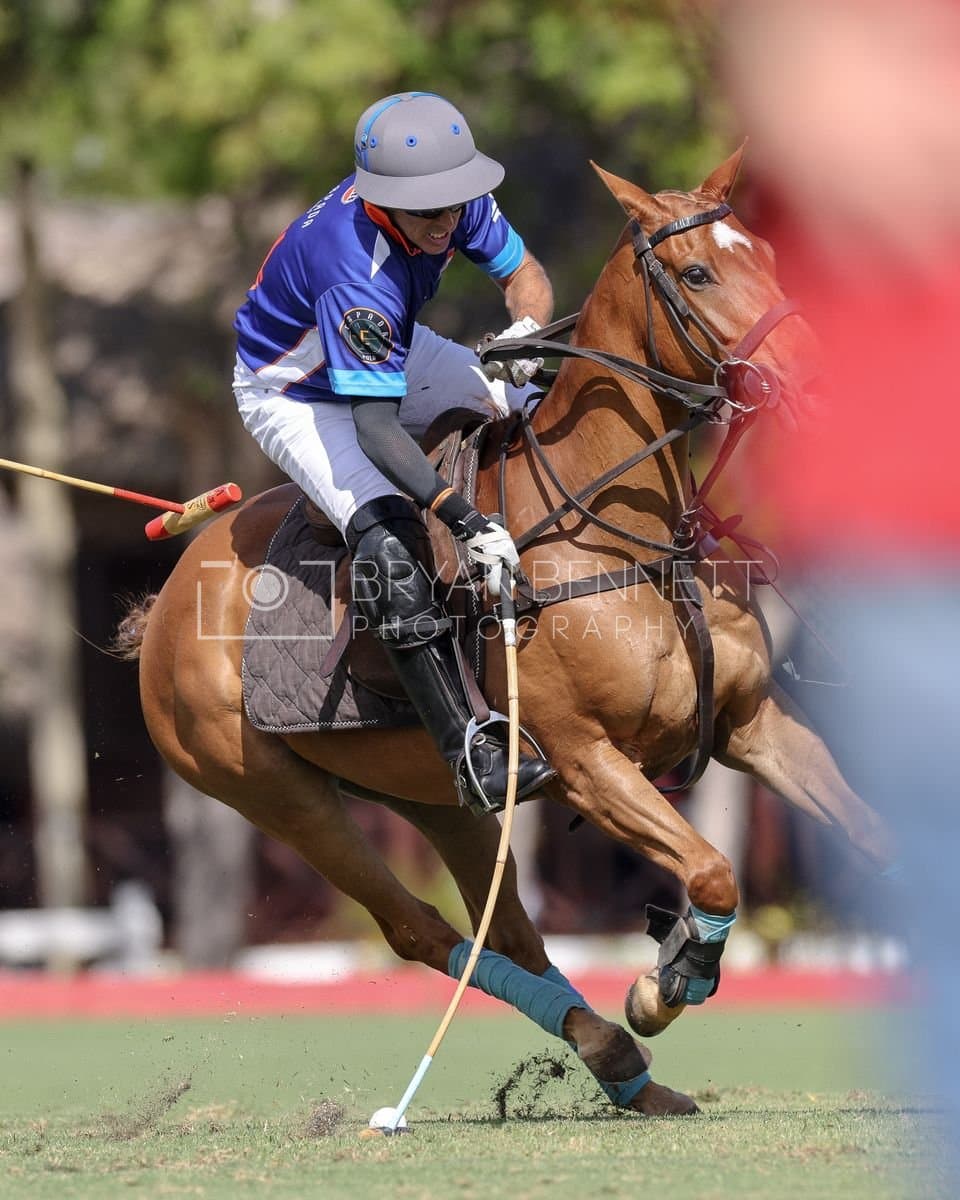 La Romanza 3J and La Espada Gulf play polo during the Copa Britanica at Casa de Campo Polo Club in La Romana, Dominican Republic on March 6, 2026. (Photos by Bryan Bennett)