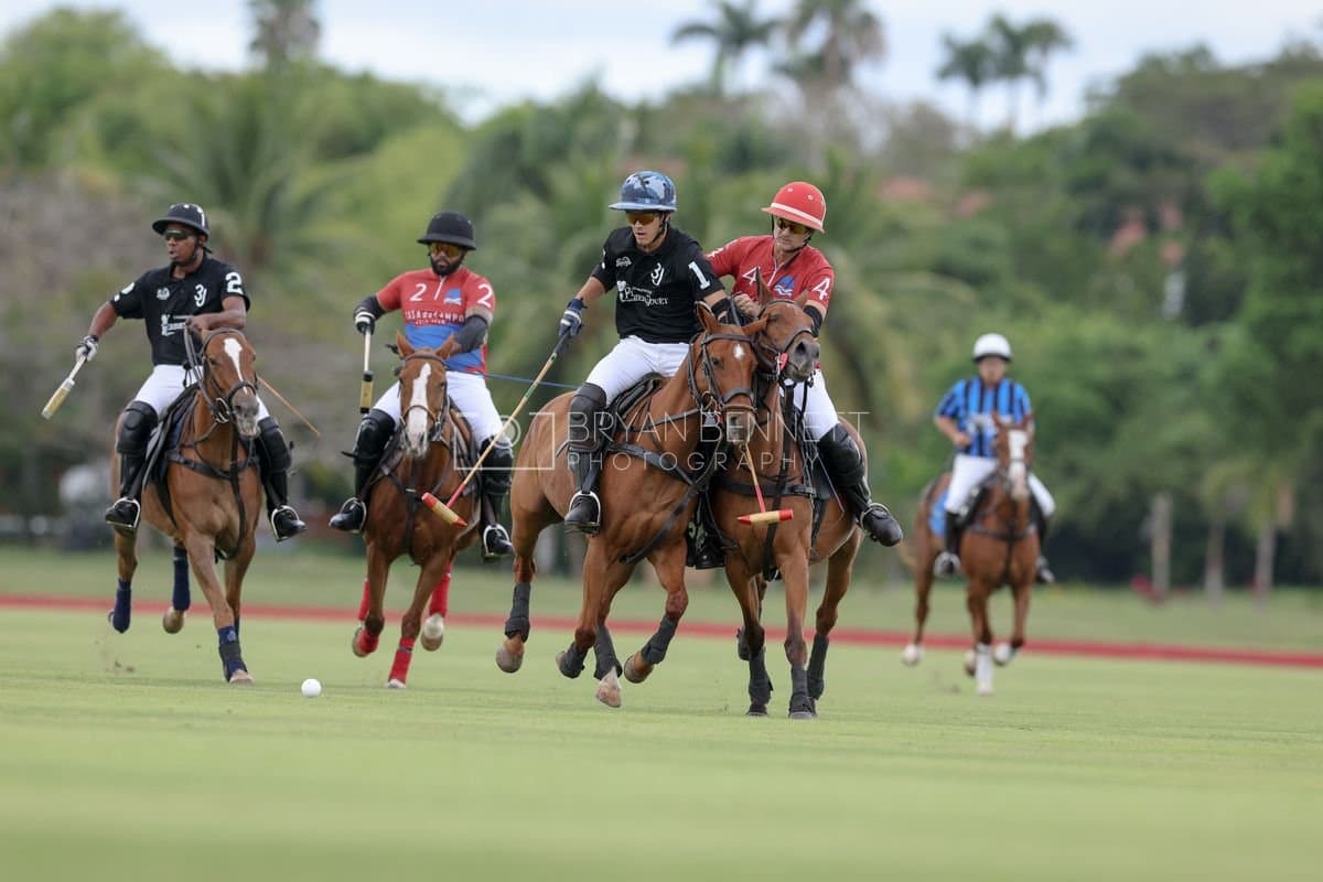 Casa de Campo and La Romanza 3J play polo during the Casa de Campo Challenge at Casa de Campo in La Romana, Dominican Republic on April 4, 2025. (Photo by Bryan Bennett)