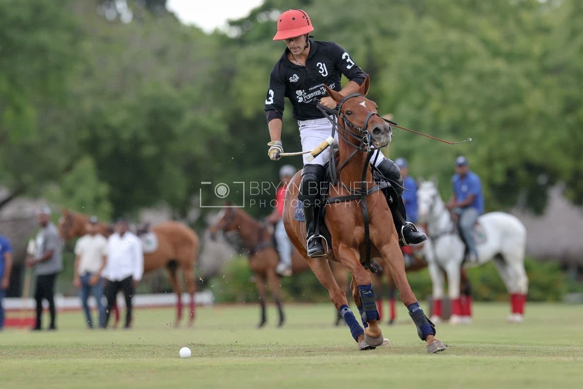 Casa de Campo and La Romanza 3J play polo during the Casa de Campo Challenge at Casa de Campo in La Romana, Dominican Republic on April 4, 2025. (Photo by Bryan Bennett)