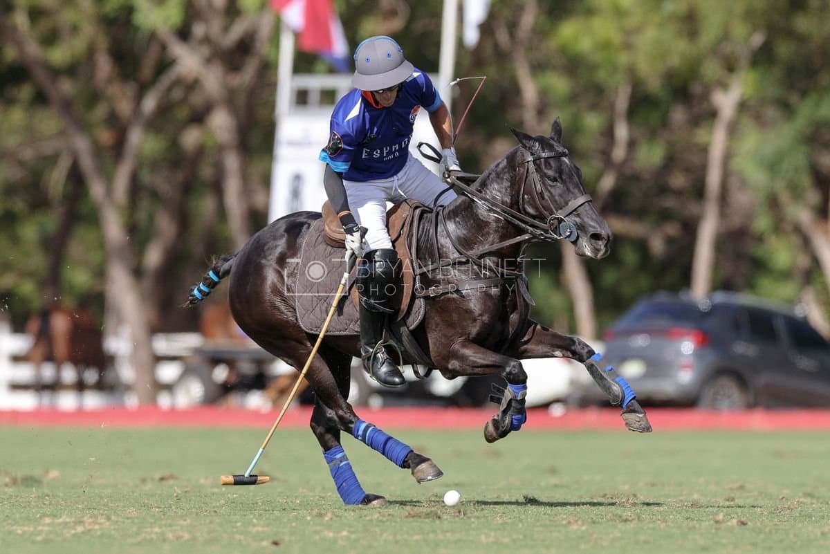 La Romanza 3J and La Espada Gulf play polo during the Copa Britanica at Casa de Campo Polo Club in La Romana, Dominican Republic on March 6, 2026. (Photos by Bryan Bennett)