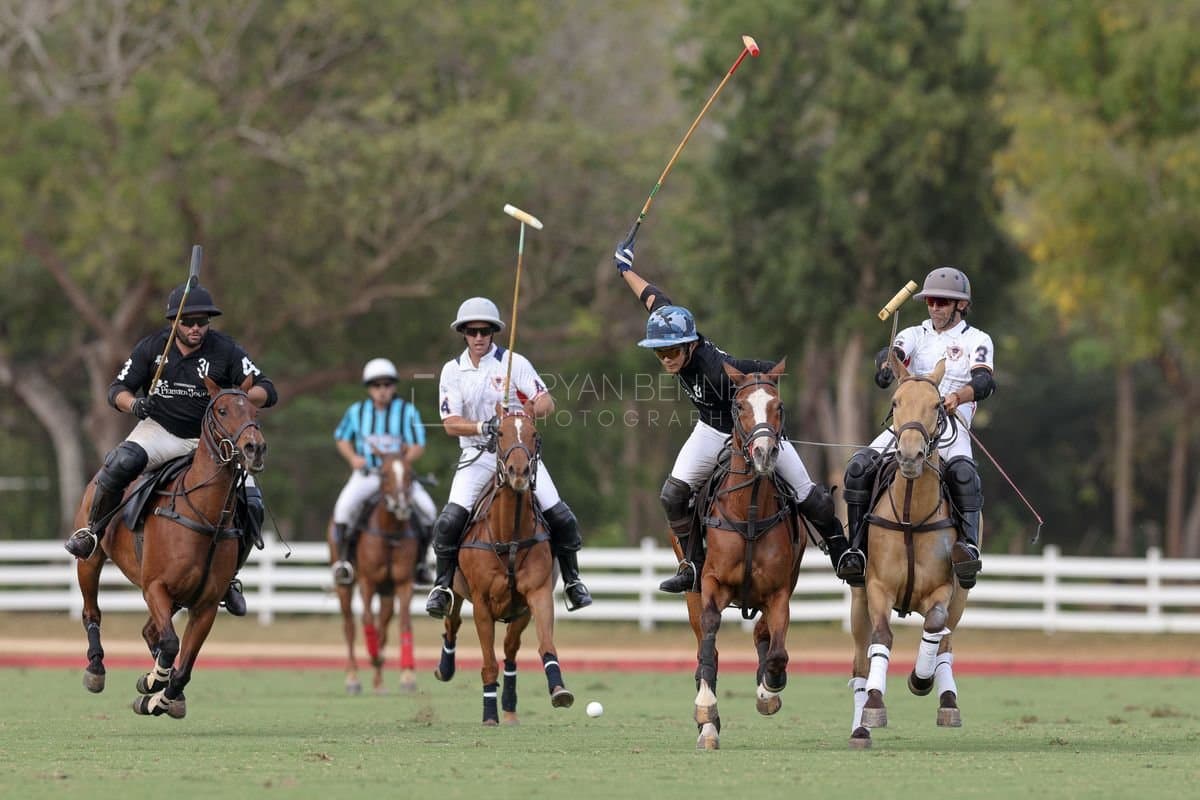 Lechuza Caracas and La Romanza 3J play polo during the Copa Britanica at Casa de Campo in La Romana, La Romana, Dominican Republic on March 1, 2026. (Photos by Bryan Bennett)