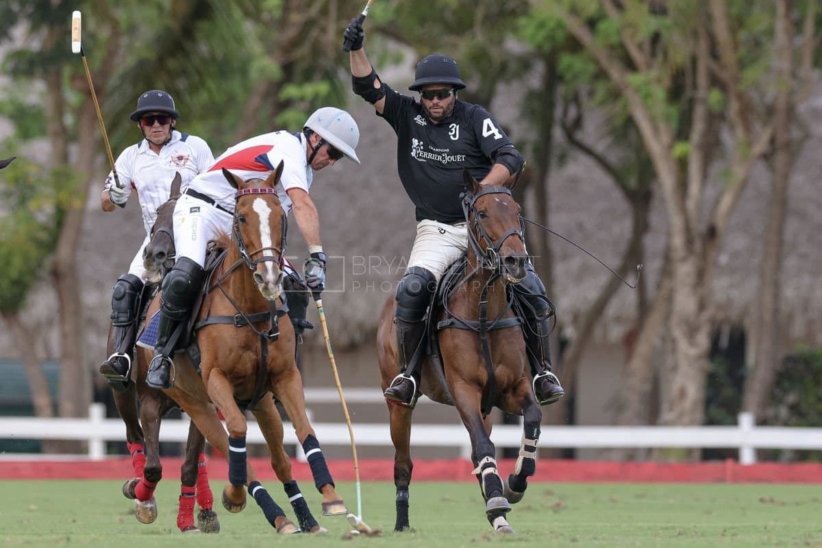 Lechuza Caracas and La Romanza 3J play polo during the Copa Britanica at Casa de Campo in La Romana, La Romana, Dominican Republic on March 1, 2026. (Photos by Bryan Bennett)