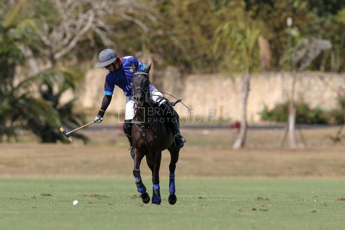 La Romanza 3J and La Espada Gulf play polo during the Copa Britanica at Casa de Campo Polo Club in La Romana, Dominican Republic on March 6, 2026. (Photos by Bryan Bennett)