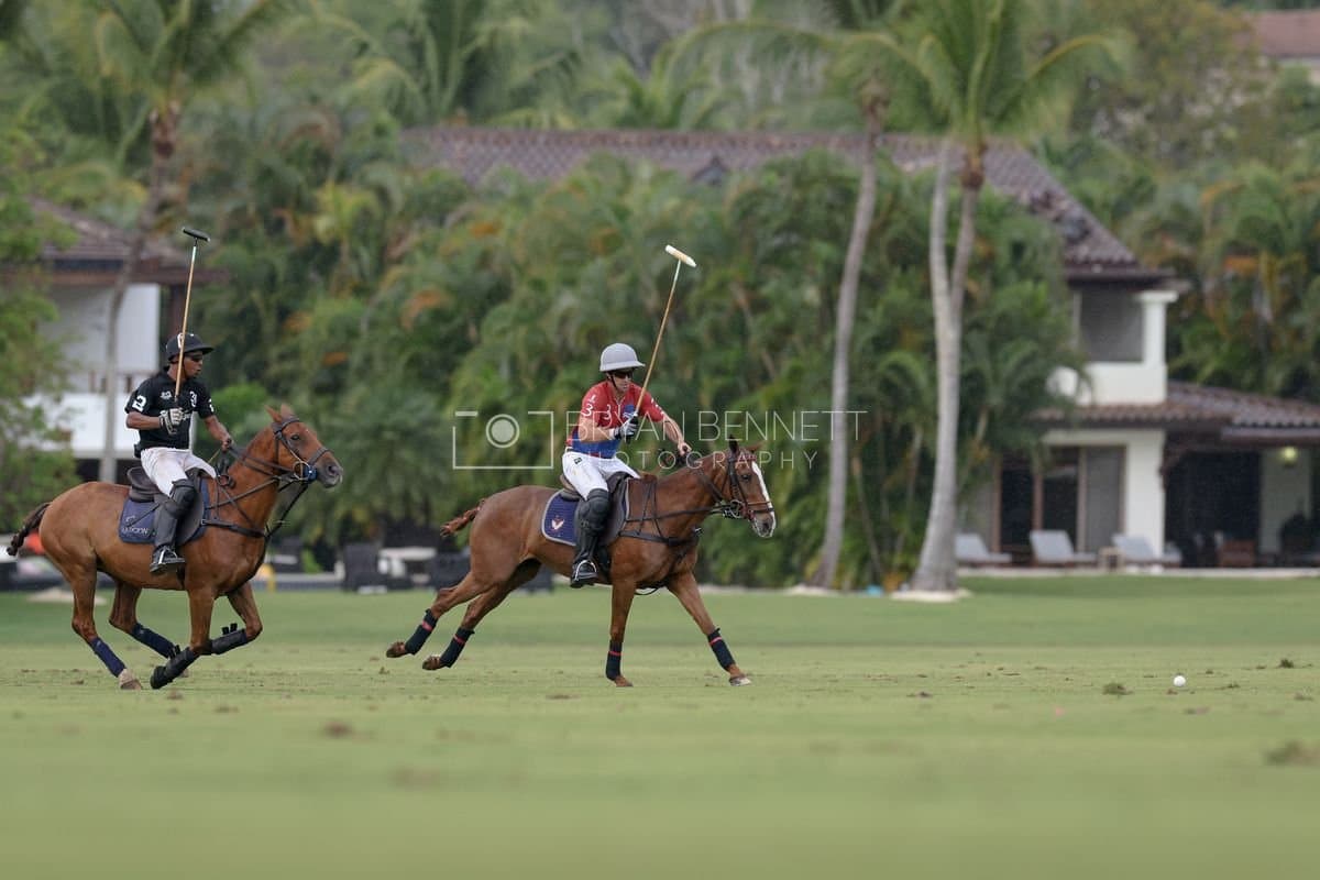 Casa de Campo and La Romanza 3J play polo during the Casa de Campo Challenge at Casa de Campo in La Romana, Dominican Republic on April 4, 2025. (Photo by Bryan Bennett)