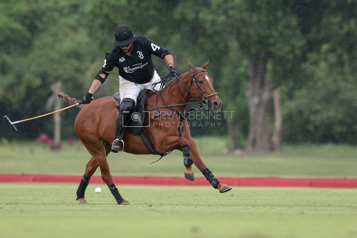 Casa de Campo and La Romanza 3J play polo during the Casa de Campo Challenge at Casa de Campo in La Romana, Dominican Republic on April 4, 2025. (Photo by Bryan Bennett)