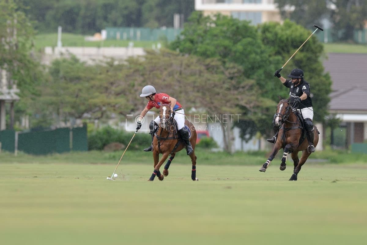Casa de Campo and La Romanza 3J play polo during the Casa de Campo Challenge at Casa de Campo in La Romana, Dominican Republic on April 4, 2025. (Photo by Bryan Bennett)