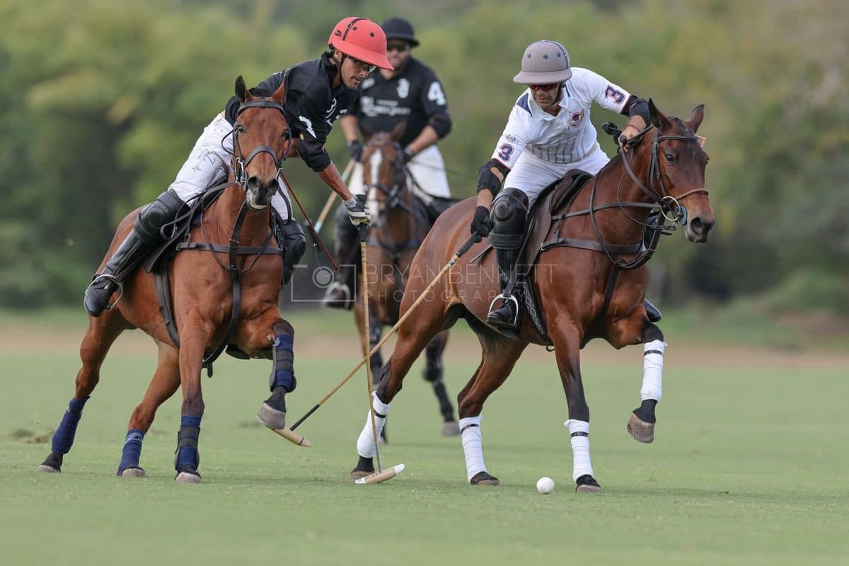 Lechuza Caracas and La Romanza 3J play polo during the Copa Britanica at Casa de Campo in La Romana, La Romana, Dominican Republic on March 1, 2026. (Photos by Bryan Bennett)