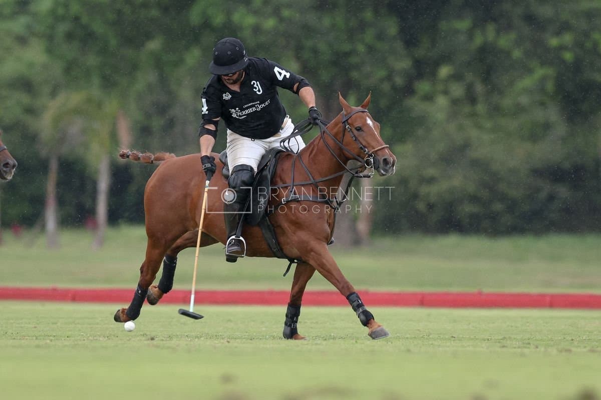 Casa de Campo and La Romanza 3J play polo during the Casa de Campo Challenge at Casa de Campo in La Romana, Dominican Republic on April 4, 2025. (Photo by Bryan Bennett)