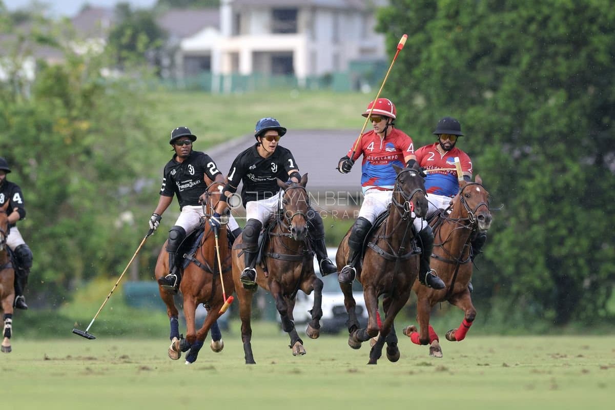 Casa de Campo and La Romanza 3J play polo during the Casa de Campo Challenge at Casa de Campo in La Romana, Dominican Republic on April 4, 2025. (Photo by Bryan Bennett)