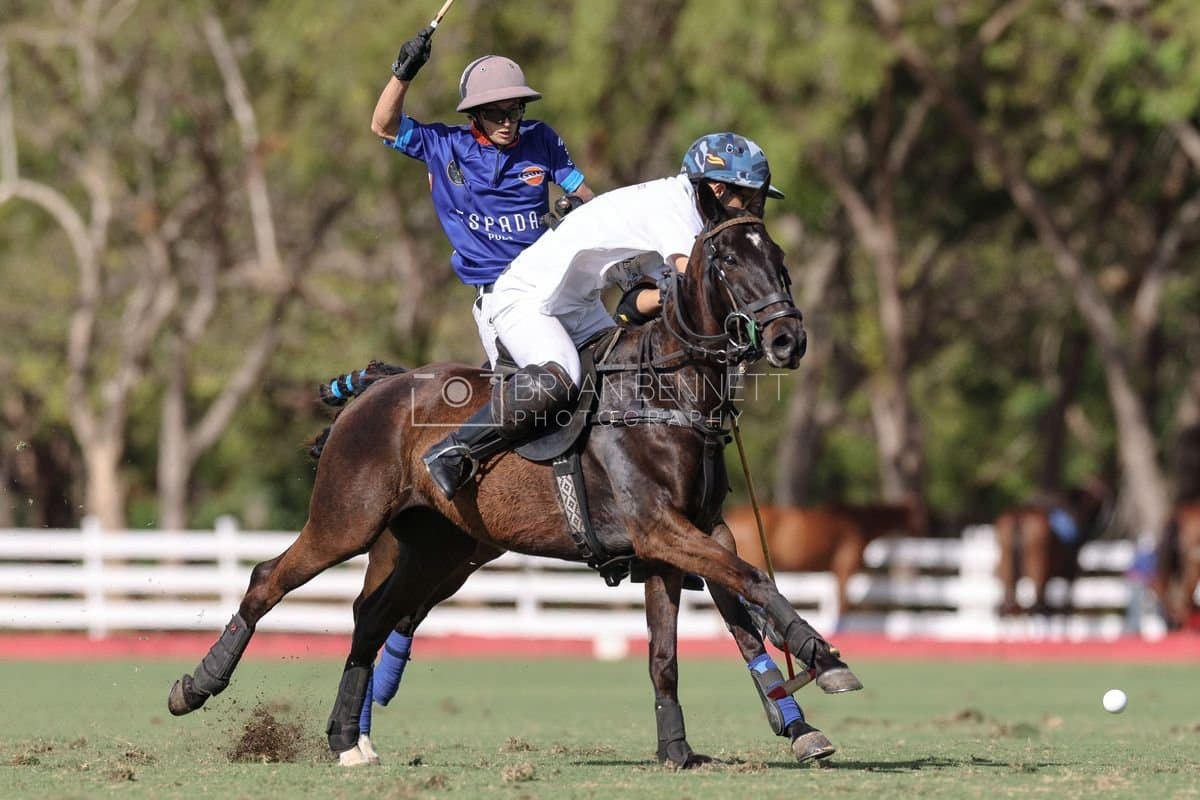 La Romanza 3J and La Espada Gulf play polo during the Copa Britanica at Casa de Campo Polo Club in La Romana, Dominican Republic on March 6, 2026. (Photos by Bryan Bennett)