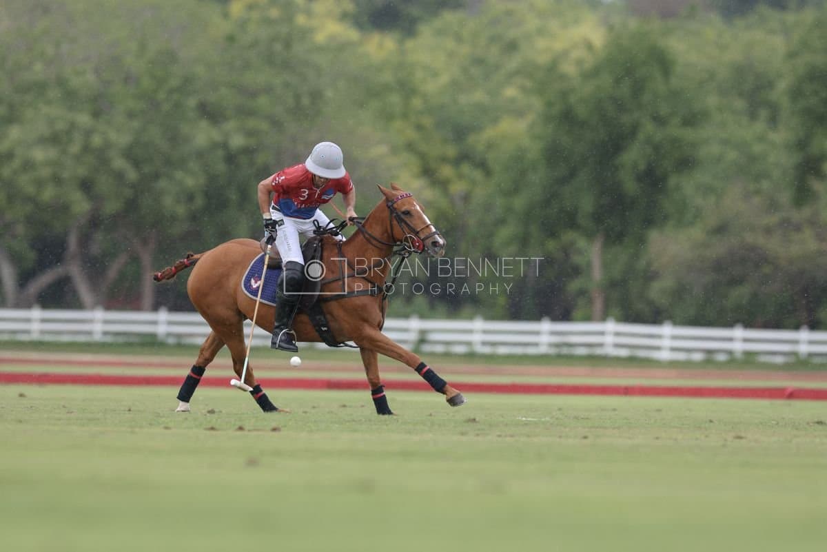 Casa de Campo and La Romanza 3J play polo during the Casa de Campo Challenge at Casa de Campo in La Romana, Dominican Republic on April 4, 2025. (Photo by Bryan Bennett)