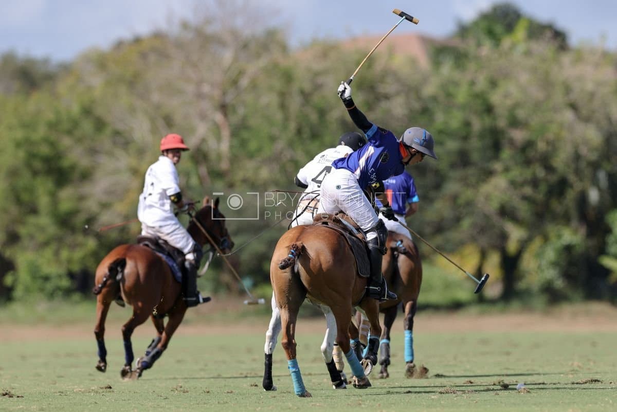 La Romanza 3J and La Espada Gulf play polo during the Copa Britanica at Casa de Campo Polo Club in La Romana, Dominican Republic on March 6, 2026. (Photos by Bryan Bennett)