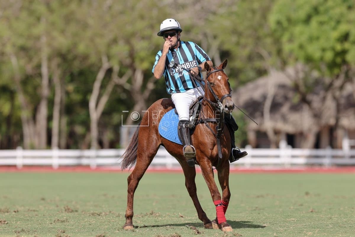 La Romanza 3J and La Espada Gulf play polo during the Copa Britanica at Casa de Campo Polo Club in La Romana, Dominican Republic on March 6, 2026. (Photos by Bryan Bennett)