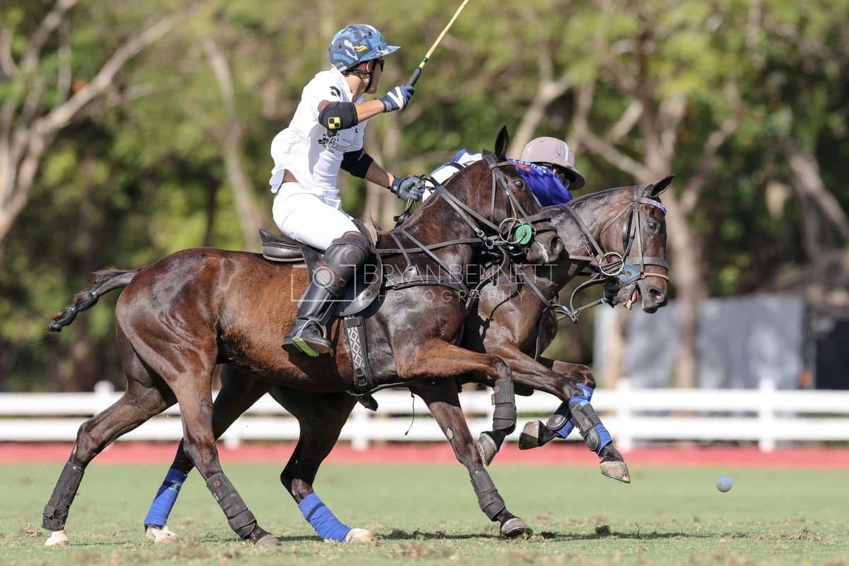 La Romanza 3J and La Espada Gulf play polo during the Copa Britanica at Casa de Campo Polo Club in La Romana, Dominican Republic on March 6, 2026. (Photos by Bryan Bennett)