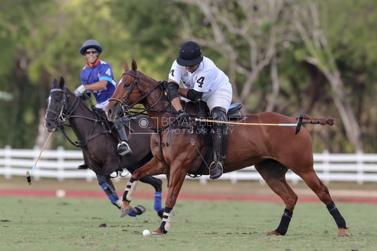 La Romanza 3J and La Espada Gulf play polo during the Copa Britanica at Casa de Campo Polo Club in La Romana, Dominican Republic on March 6, 2026. (Photos by Bryan Bennett)