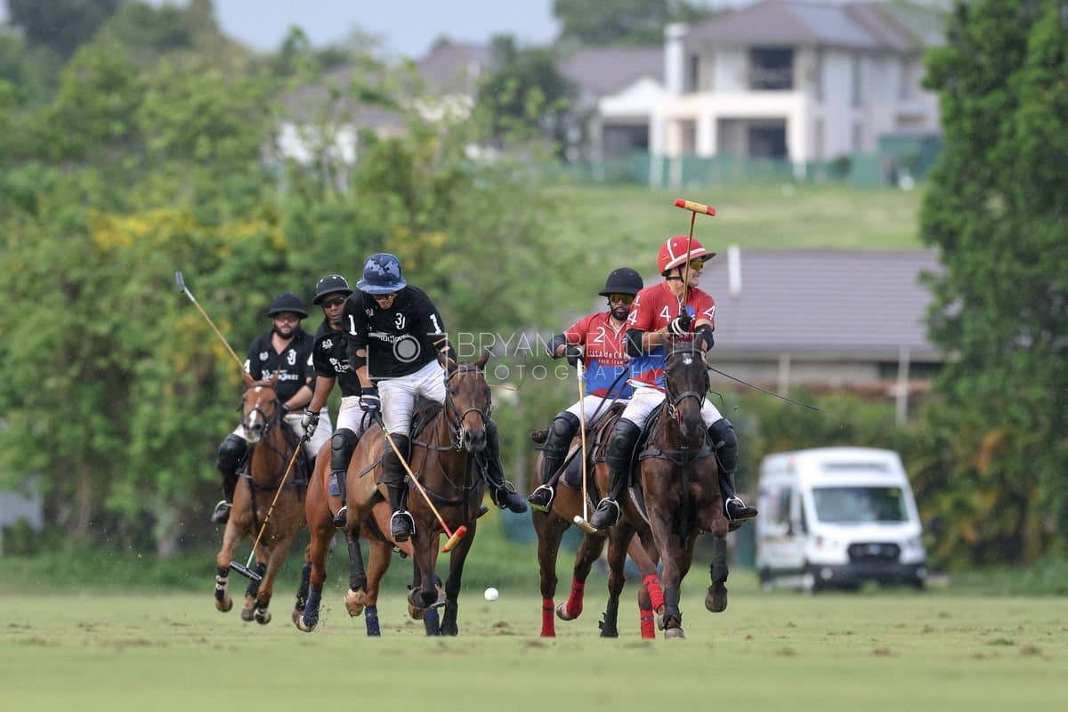 Casa de Campo and La Romanza 3J play polo during the Casa de Campo Challenge at Casa de Campo in La Romana, Dominican Republic on April 4, 2025. (Photo by Bryan Bennett)