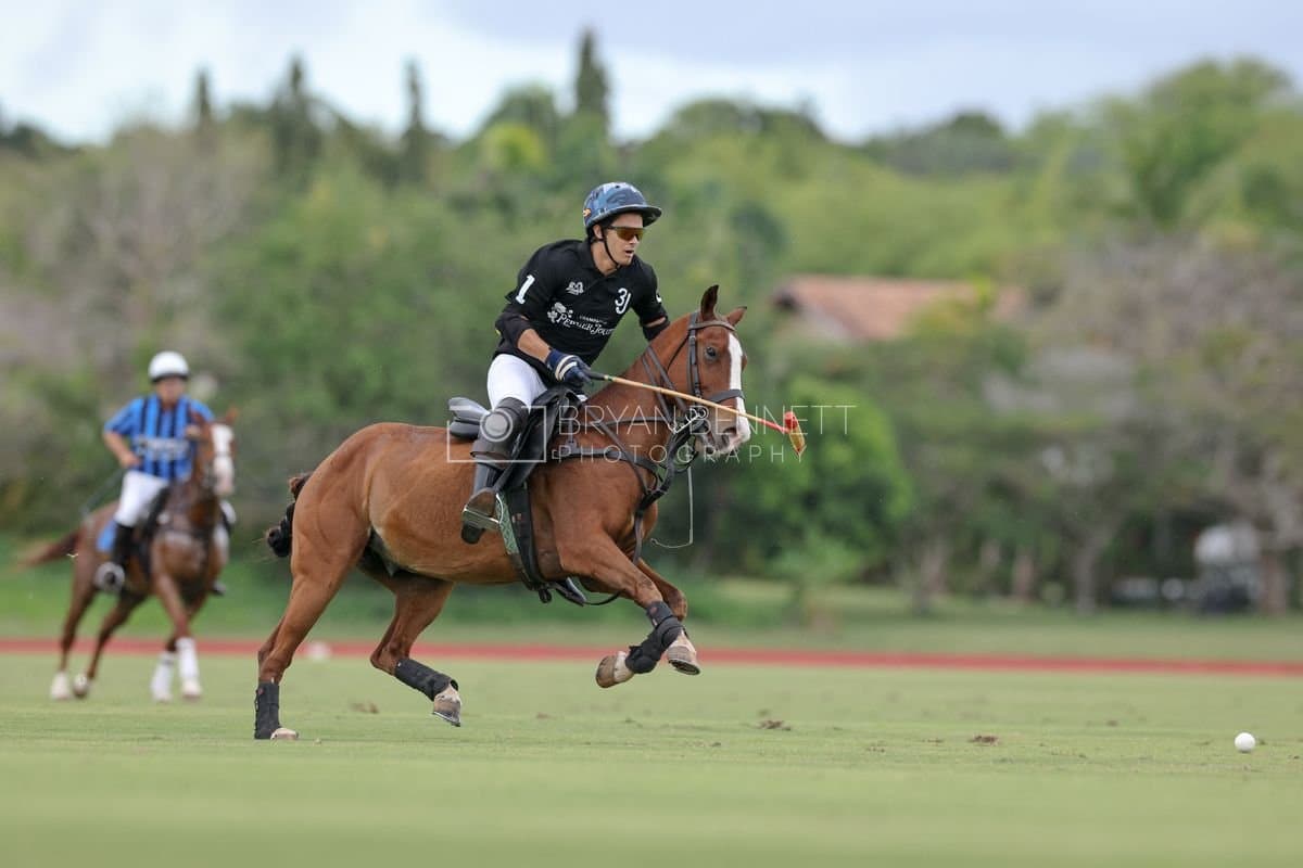 Casa de Campo and La Romanza 3J play polo during the Casa de Campo Challenge at Casa de Campo in La Romana, Dominican Republic on April 4, 2025. (Photo by Bryan Bennett)