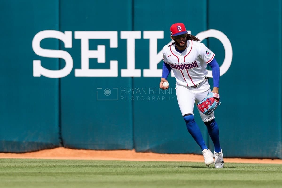 SANTO DOMINGO, DOMINICAN REPUBLIC - MARCH 04: Fernando Tatis Jr. #23 of the Dominican Republic looks on during an exhibition game against the Detroit Tigers at Estadio Quisqueya on March 04, 2026 in Santo Domingo, Dominican Republic. (Photo by Bryan Bennett/Getty Images)