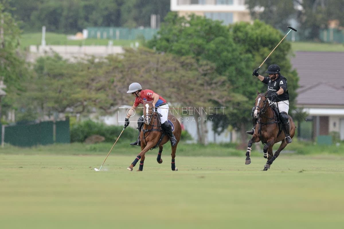 Casa de Campo and La Romanza 3J play polo during the Casa de Campo Challenge at Casa de Campo in La Romana, Dominican Republic on April 4, 2025. (Photo by Bryan Bennett)