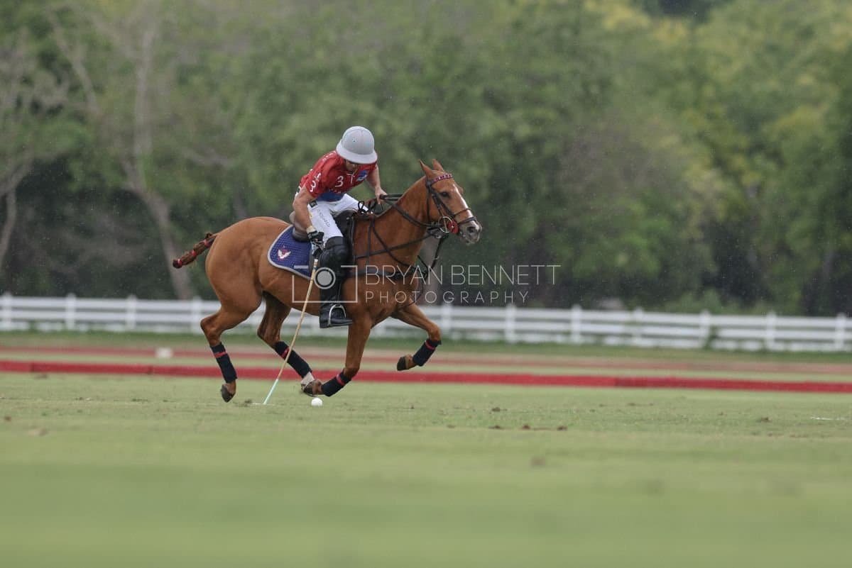 Casa de Campo and La Romanza 3J play polo during the Casa de Campo Challenge at Casa de Campo in La Romana, Dominican Republic on April 4, 2025. (Photo by Bryan Bennett)