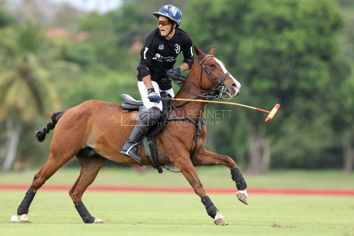 Casa de Campo and La Romanza 3J play polo during the Casa de Campo Challenge at Casa de Campo in La Romana, Dominican Republic on April 4, 2025. (Photo by Bryan Bennett)