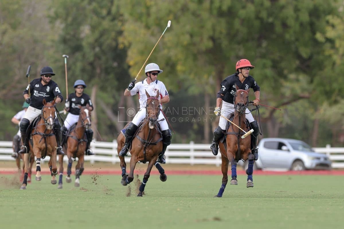Lechuza Caracas and La Romanza 3J play polo during the Copa Britanica at Casa de Campo in La Romana, La Romana, Dominican Republic on March 1, 2026. (Photos by Bryan Bennett)