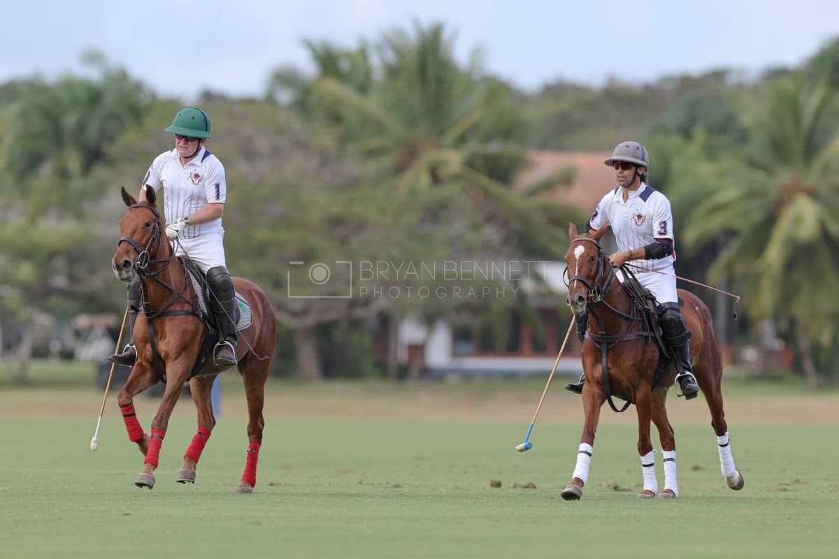 Lechuza Caracas and La Romanza 3J play polo during the Copa Britanica at Casa de Campo in La Romana, La Romana, Dominican Republic on March 1, 2026. (Photos by Bryan Bennett)