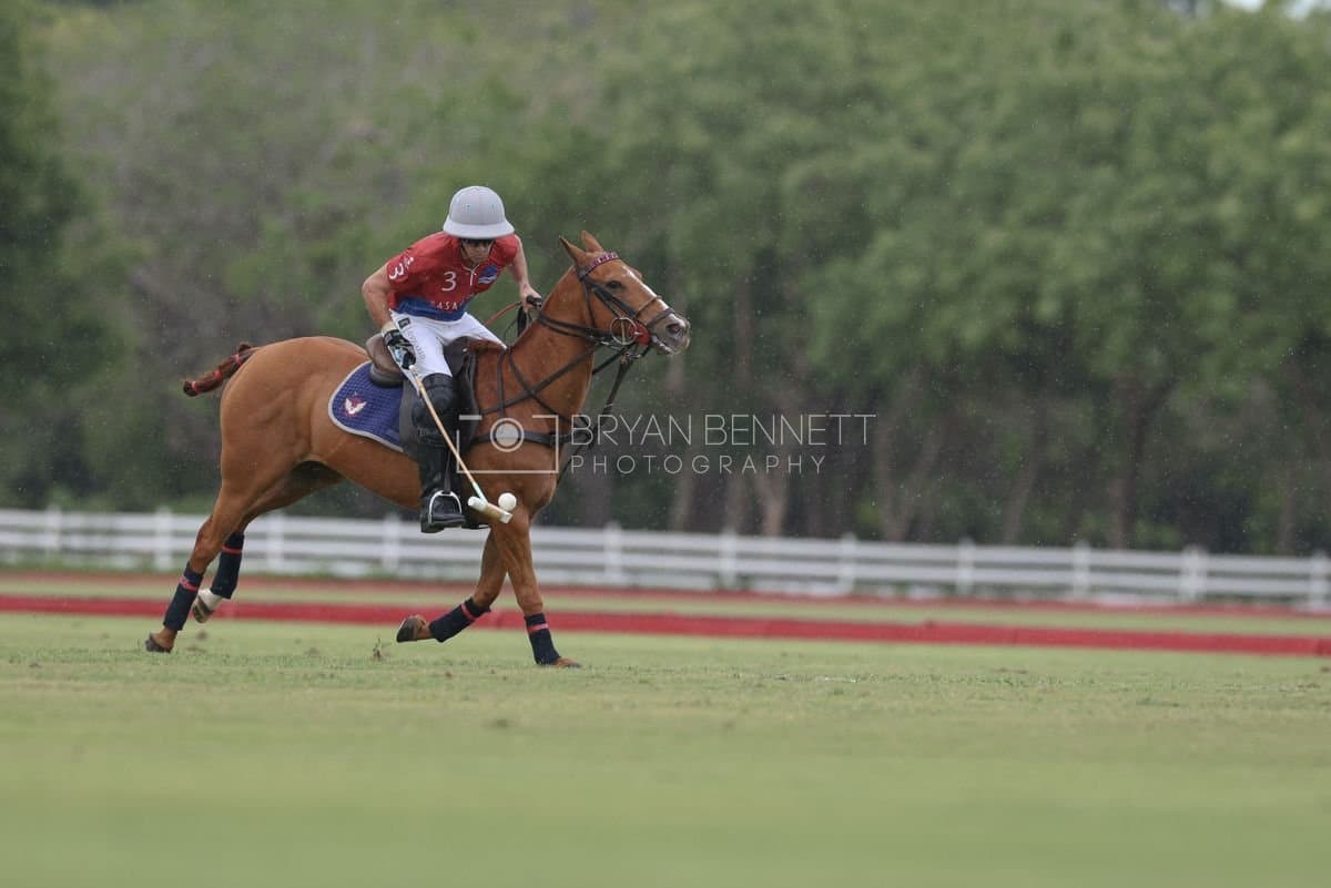 Casa de Campo and La Romanza 3J play polo during the Casa de Campo Challenge at Casa de Campo in La Romana, Dominican Republic on April 4, 2025. (Photo by Bryan Bennett)