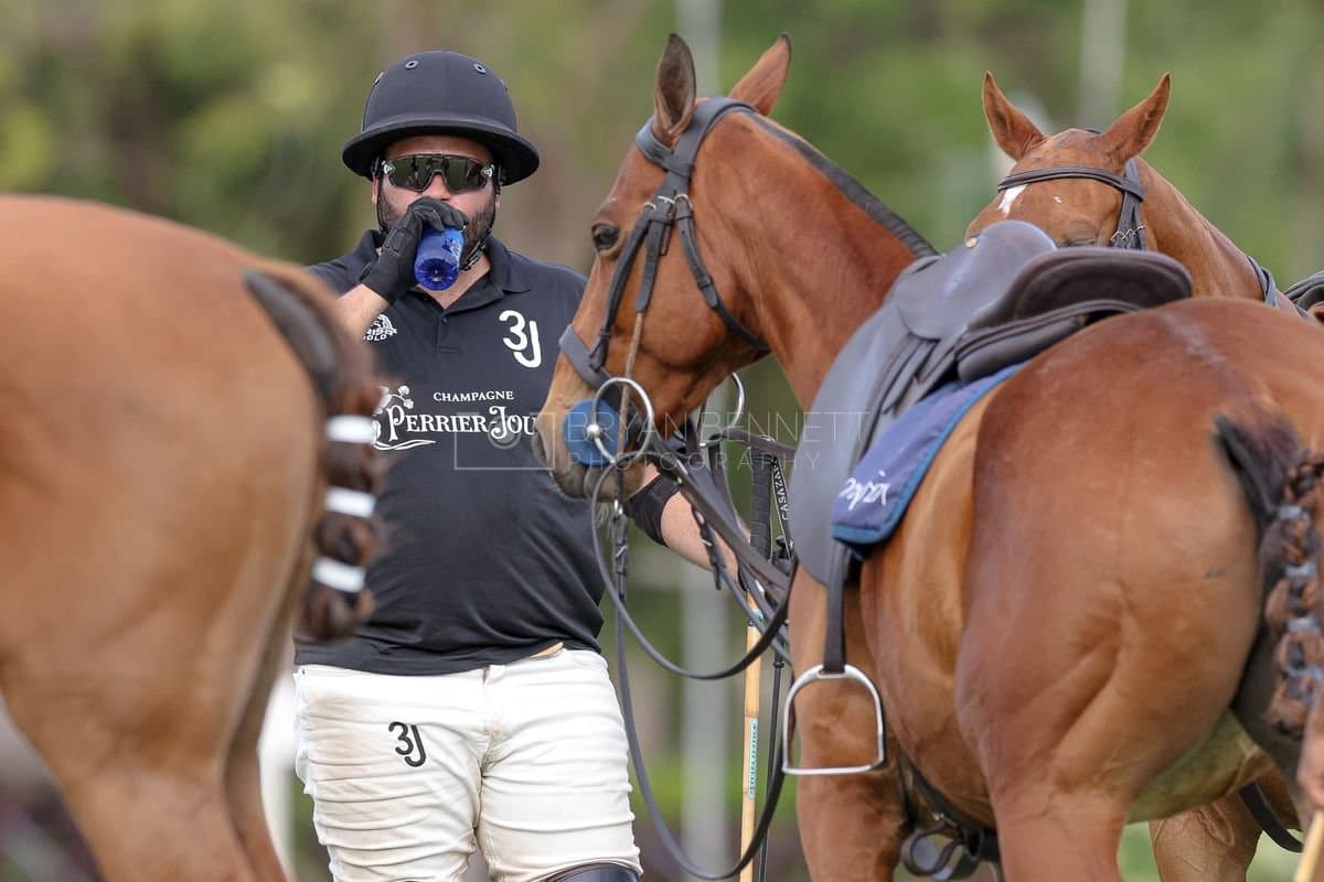 Lechuza Caracas and La Romanza 3J play polo during the Copa Britanica at Casa de Campo in La Romana, La Romana, Dominican Republic on March 1, 2026. (Photos by Bryan Bennett)