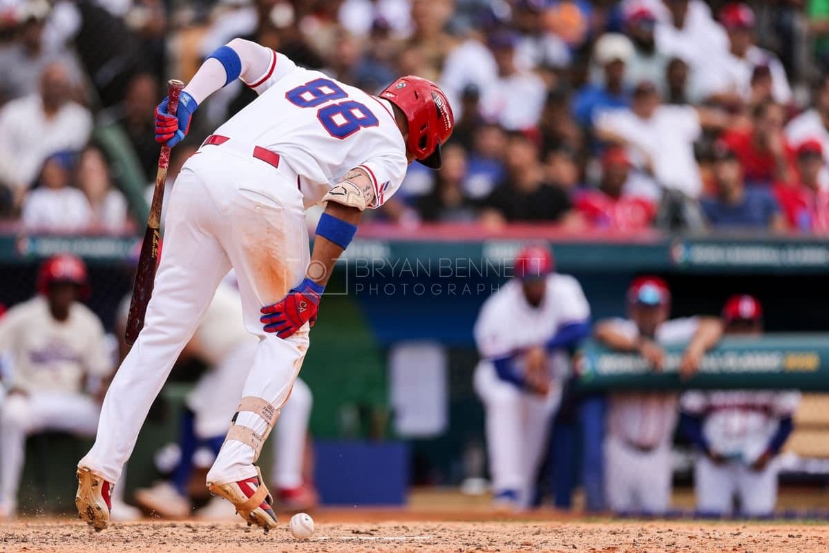 SANTO DOMINGO, DOMINICAN REPUBLIC - MARCH 04: Ricardo Cespedes #88 of Dominican Republic reacts during an exhibition game against the Detroit Tigers at Estadio Quisqueya on March 04, 2026 in Santo Domingo, Dominican Republic. (Photo by Bryan Bennett/Getty Images)