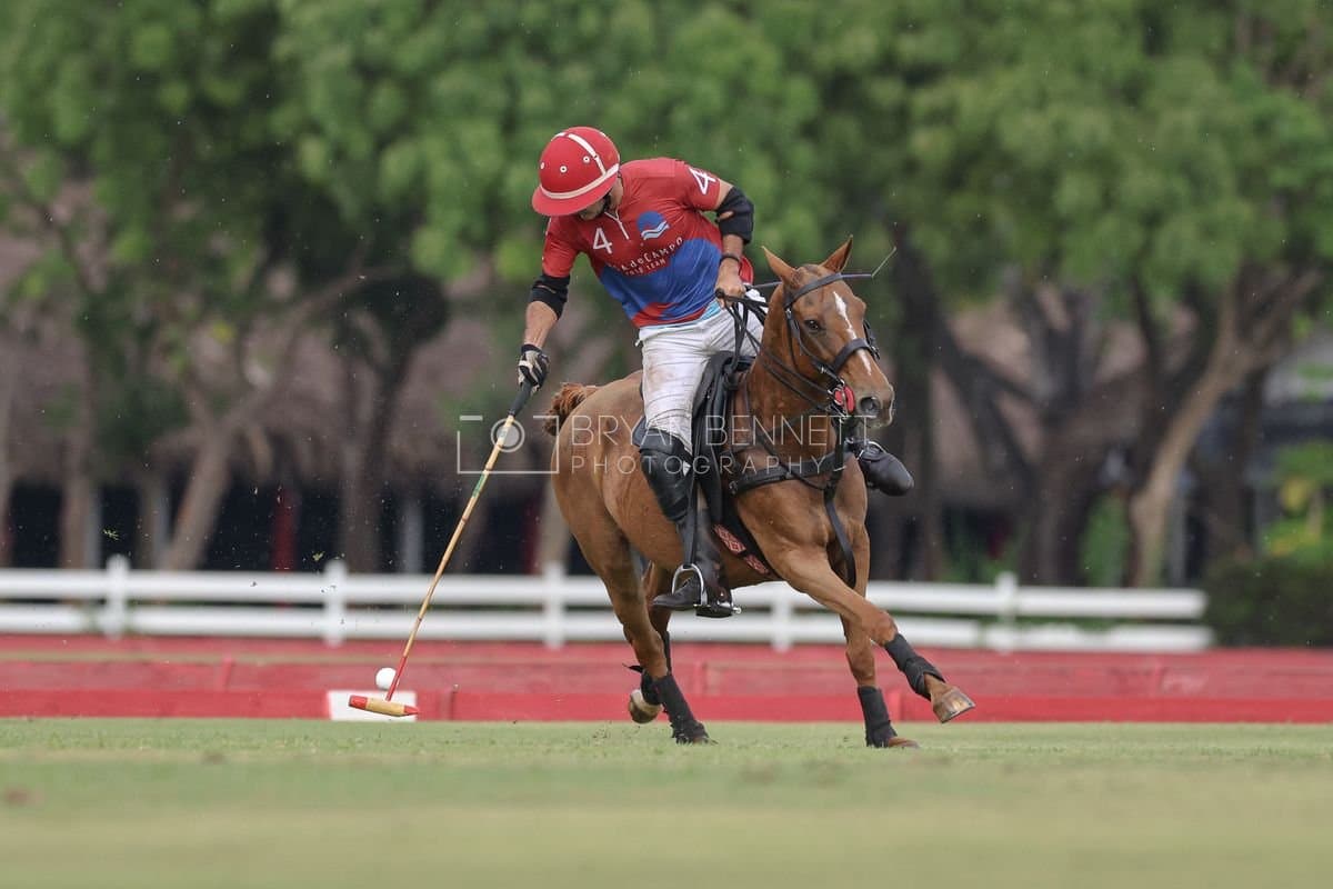 Casa de Campo and La Romanza 3J play polo during the Casa de Campo Challenge at Casa de Campo in La Romana, Dominican Republic on April 4, 2025. (Photo by Bryan Bennett)