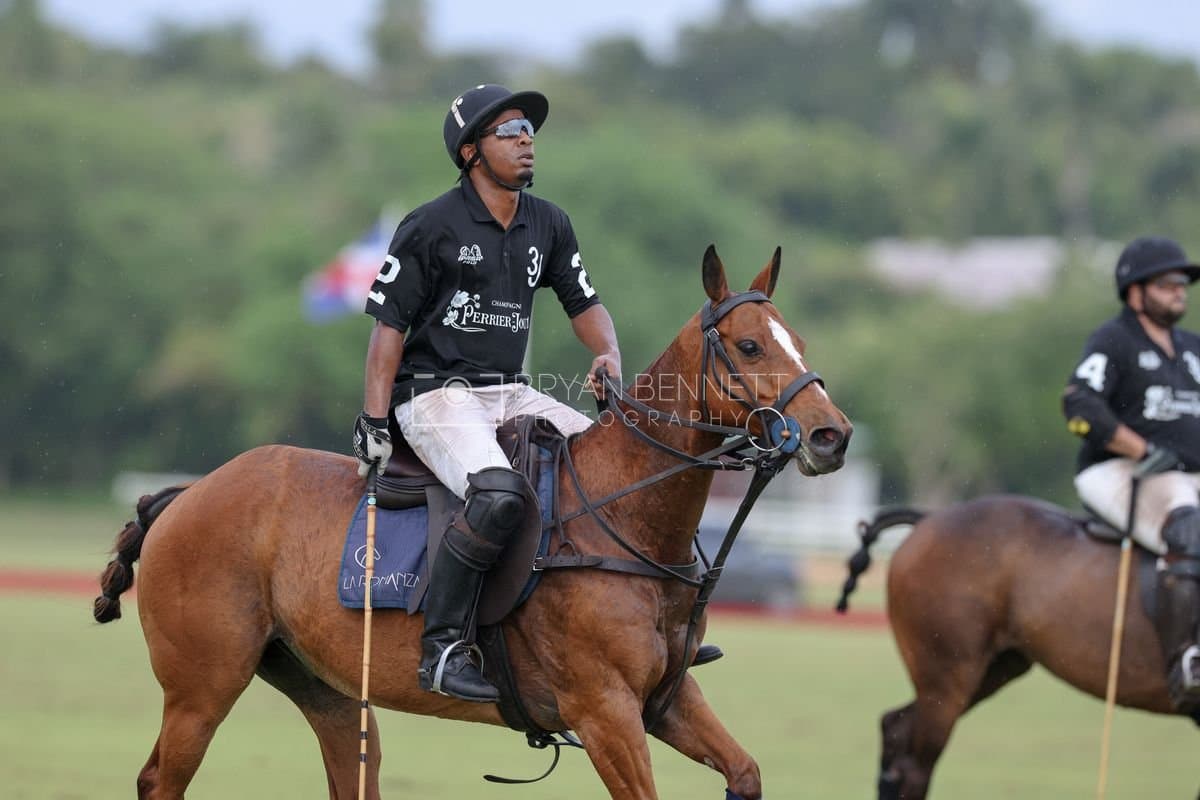 Casa de Campo and La Romanza 3J play polo during the Casa de Campo Challenge at Casa de Campo in La Romana, Dominican Republic on April 4, 2025. (Photo by Bryan Bennett)