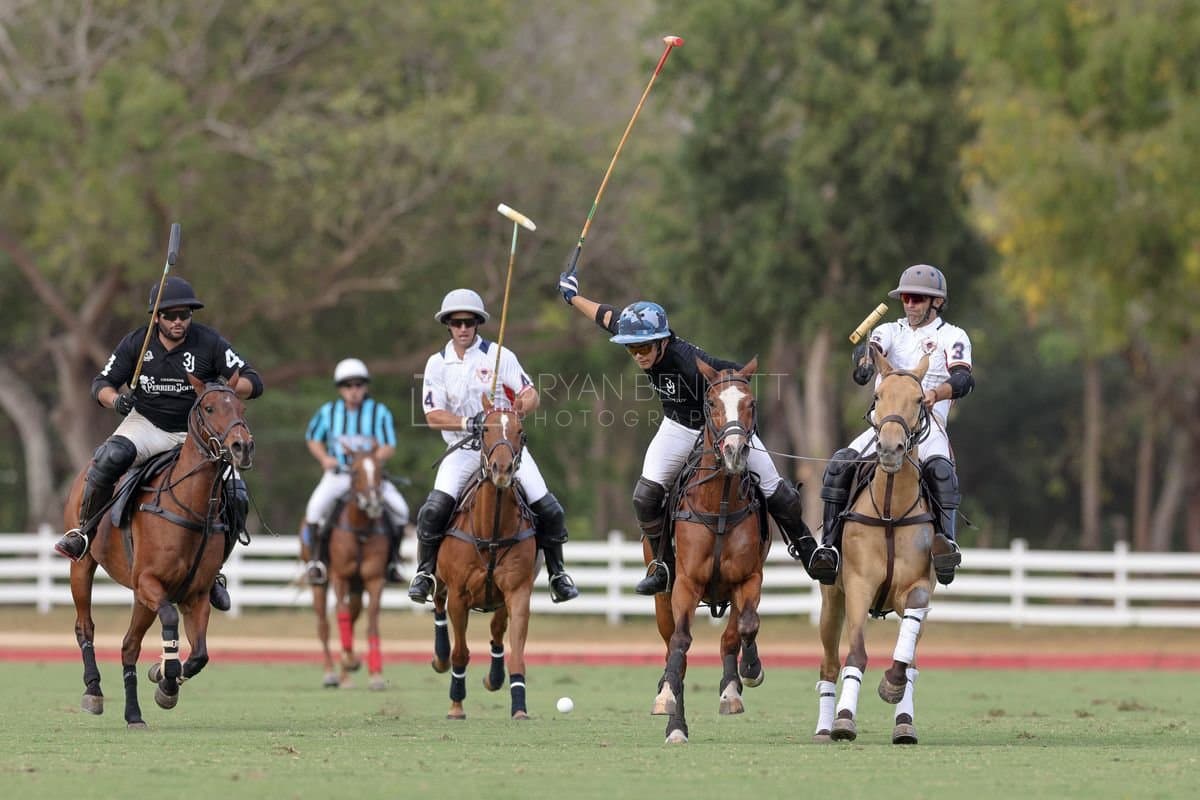 Lechuza Caracas and La Romanza 3J play polo during the Copa Britanica at Casa de Campo in La Romana, La Romana, Dominican Republic on March 1, 2026. (Photos by Bryan Bennett)