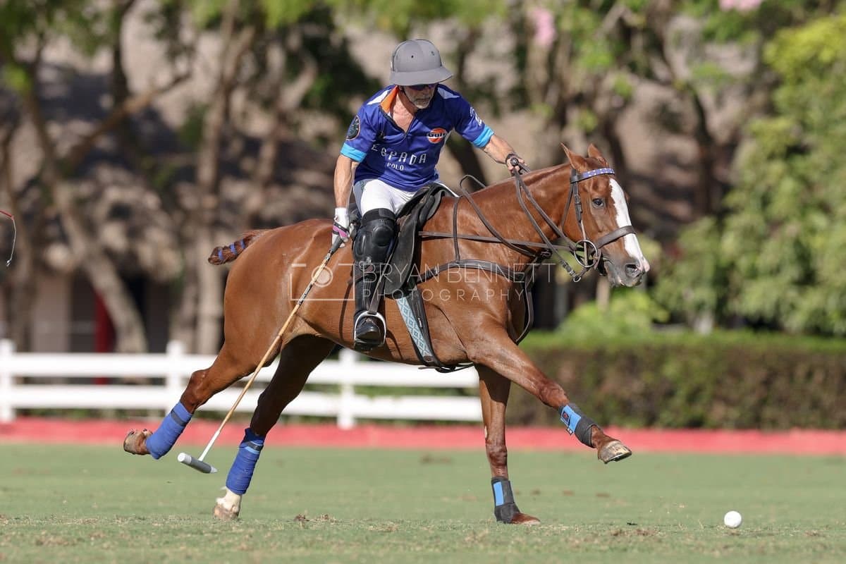 La Romanza 3J and La Espada Gulf play polo during the Copa Britanica at Casa de Campo Polo Club in La Romana, Dominican Republic on March 6, 2026. (Photos by Bryan Bennett)