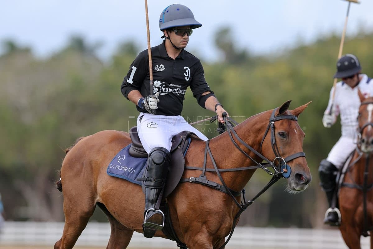 Lechuza Caracas and La Romanza 3J play polo during the Copa Britanica at Casa de Campo in La Romana, La Romana, Dominican Republic on March 1, 2026. (Photos by Bryan Bennett)