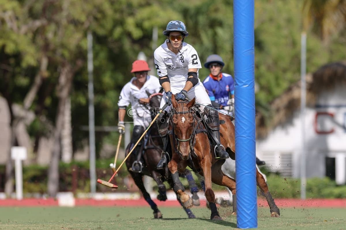 La Romanza 3J and La Espada Gulf play polo during the Copa Britanica at Casa de Campo Polo Club in La Romana, Dominican Republic on March 6, 2026. (Photos by Bryan Bennett)
