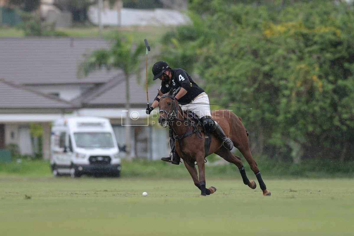 Casa de Campo and La Romanza 3J play polo during the Casa de Campo Challenge at Casa de Campo in La Romana, Dominican Republic on April 4, 2025. (Photo by Bryan Bennett)