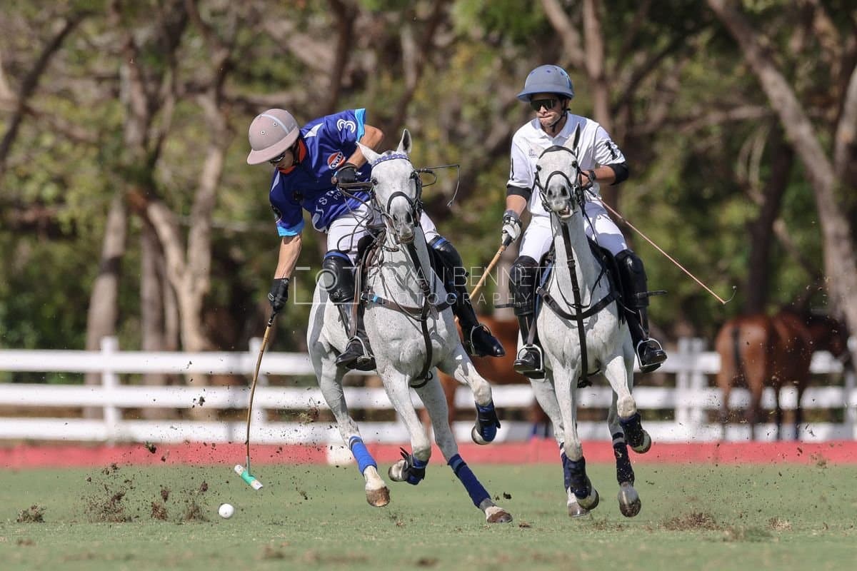La Romanza 3J and La Espada Gulf play polo during the Copa Britanica at Casa de Campo Polo Club in La Romana, Dominican Republic on March 6, 2026. (Photos by Bryan Bennett)