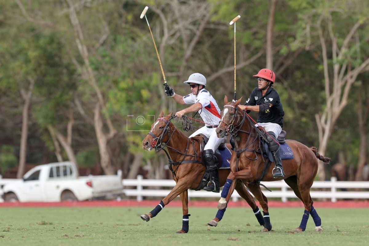 Lechuza Caracas and La Romanza 3J play polo during the Copa Britanica at Casa de Campo in La Romana, La Romana, Dominican Republic on March 1, 2026. (Photos by Bryan Bennett)