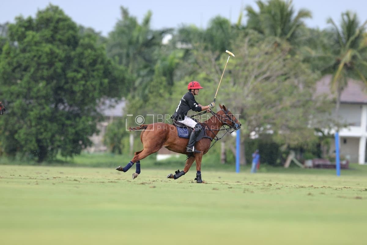 Casa de Campo and La Romanza 3J play polo during the Casa de Campo Challenge at Casa de Campo in La Romana, Dominican Republic on April 4, 2025. (Photo by Bryan Bennett)