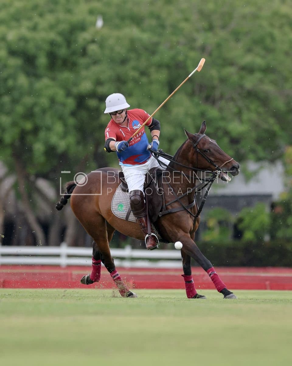 Casa de Campo and La Romanza 3J play polo during the Casa de Campo Challenge at Casa de Campo in La Romana, Dominican Republic on April 4, 2025. (Photo by Bryan Bennett)
