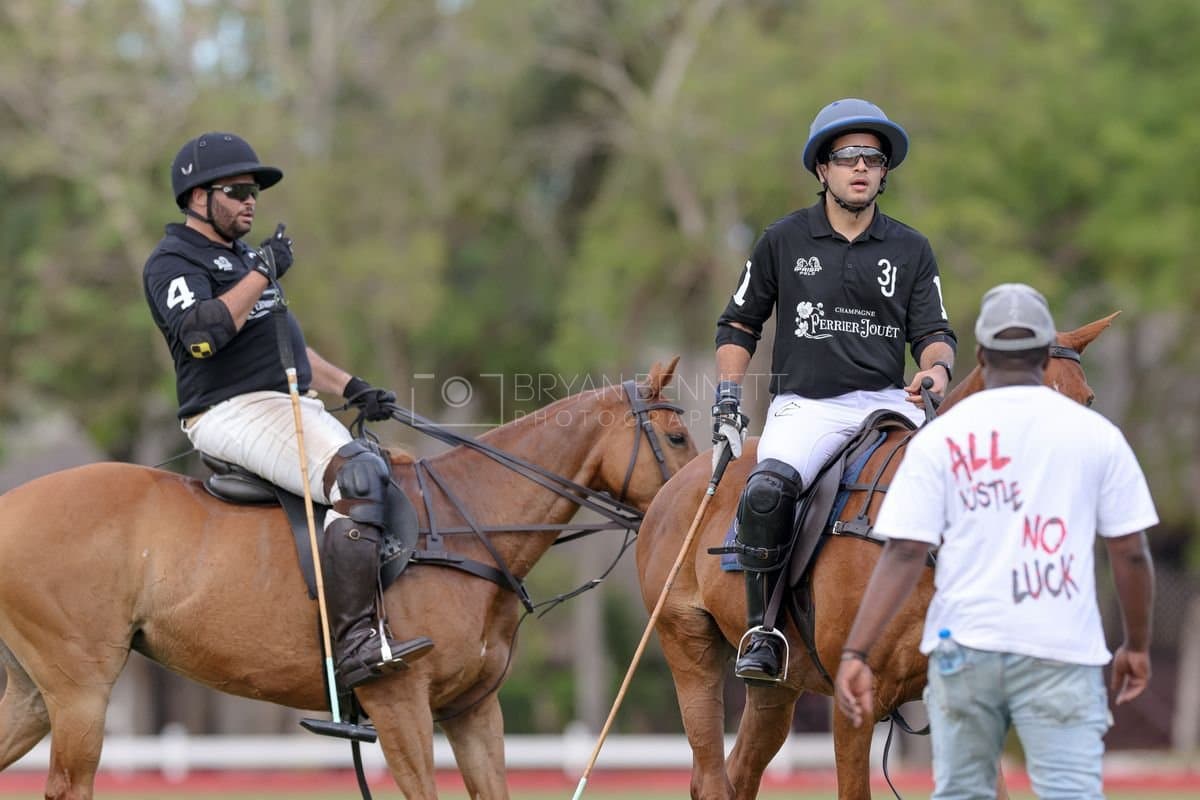 Lechuza Caracas and La Romanza 3J play polo during the Copa Britanica at Casa de Campo in La Romana, La Romana, Dominican Republic on March 1, 2026. (Photos by Bryan Bennett)