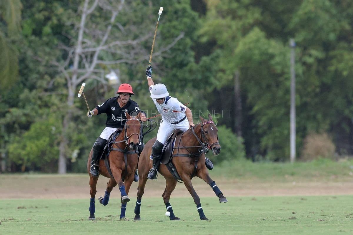 Lechuza Caracas and La Romanza 3J play polo during the Copa Britanica at Casa de Campo in La Romana, La Romana, Dominican Republic on March 1, 2026. (Photos by Bryan Bennett)