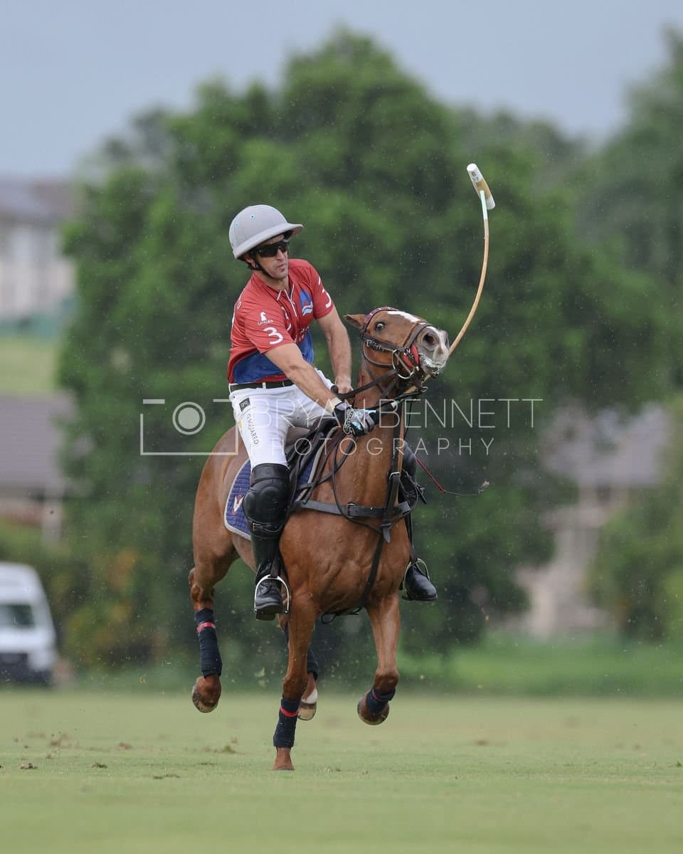 Casa de Campo and La Romanza 3J play polo during the Casa de Campo Challenge at Casa de Campo in La Romana, Dominican Republic on April 4, 2025. (Photo by Bryan Bennett)