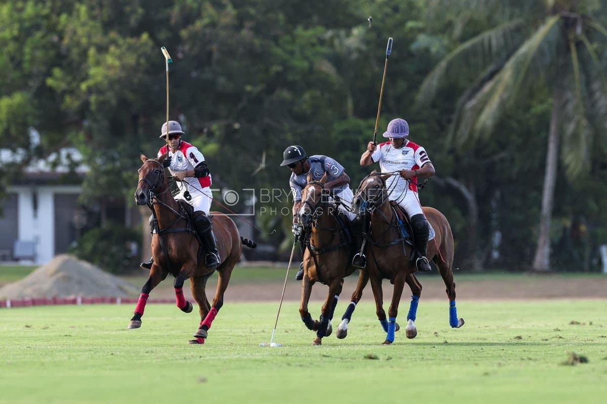 La Suiza and La Carbuccia play polo at Casa de Campo in La Romana, Dominican Republic on August 8, 2026. (Photos by Bryan Bennett)