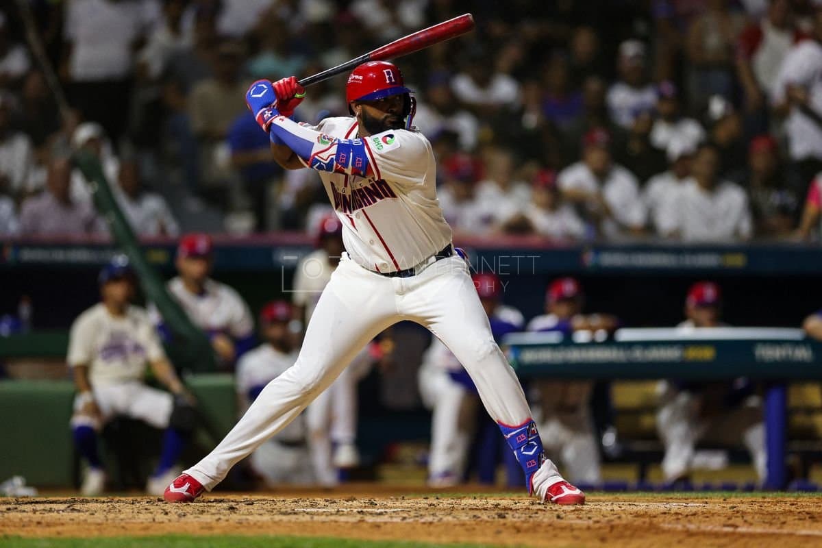 SANTO DOMINGO, DOMINICAN REPUBLIC - MARCH 03: Junior Caminero #13 of the Dominican Republic bats during an exhibition game against the Detroit Tigers at Estadio Quisqueya on March 03, 2026 in Santo Domingo, Dominican Republic. (Photo by Bryan Bennett/Getty Images)