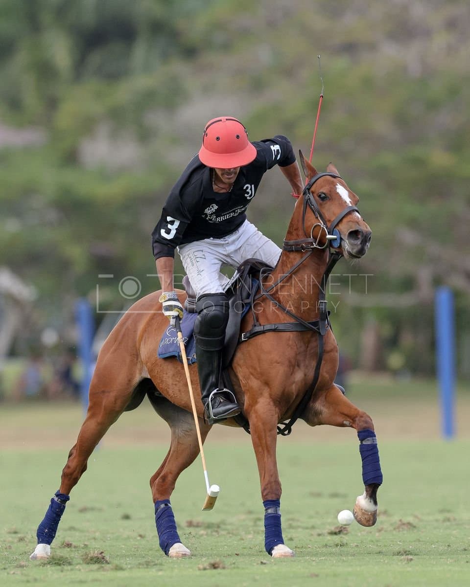 Lechuza Caracas and La Romanza 3J play polo during the Copa Britanica at Casa de Campo in La Romana, La Romana, Dominican Republic on March 1, 2026. (Photos by Bryan Bennett)