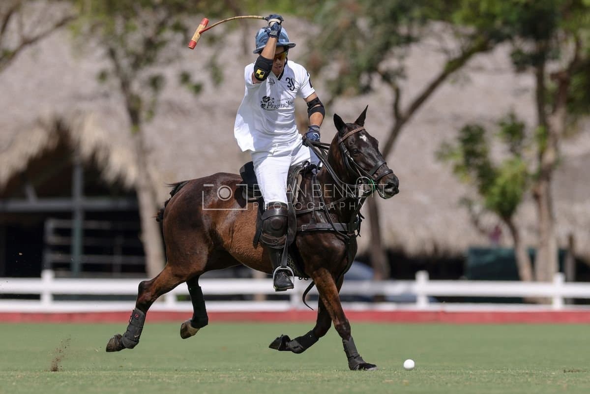 La Romanza 3J and La Espada Gulf play polo during the Copa Britanica at Casa de Campo Polo Club in La Romana, Dominican Republic on March 6, 2026. (Photos by Bryan Bennett)